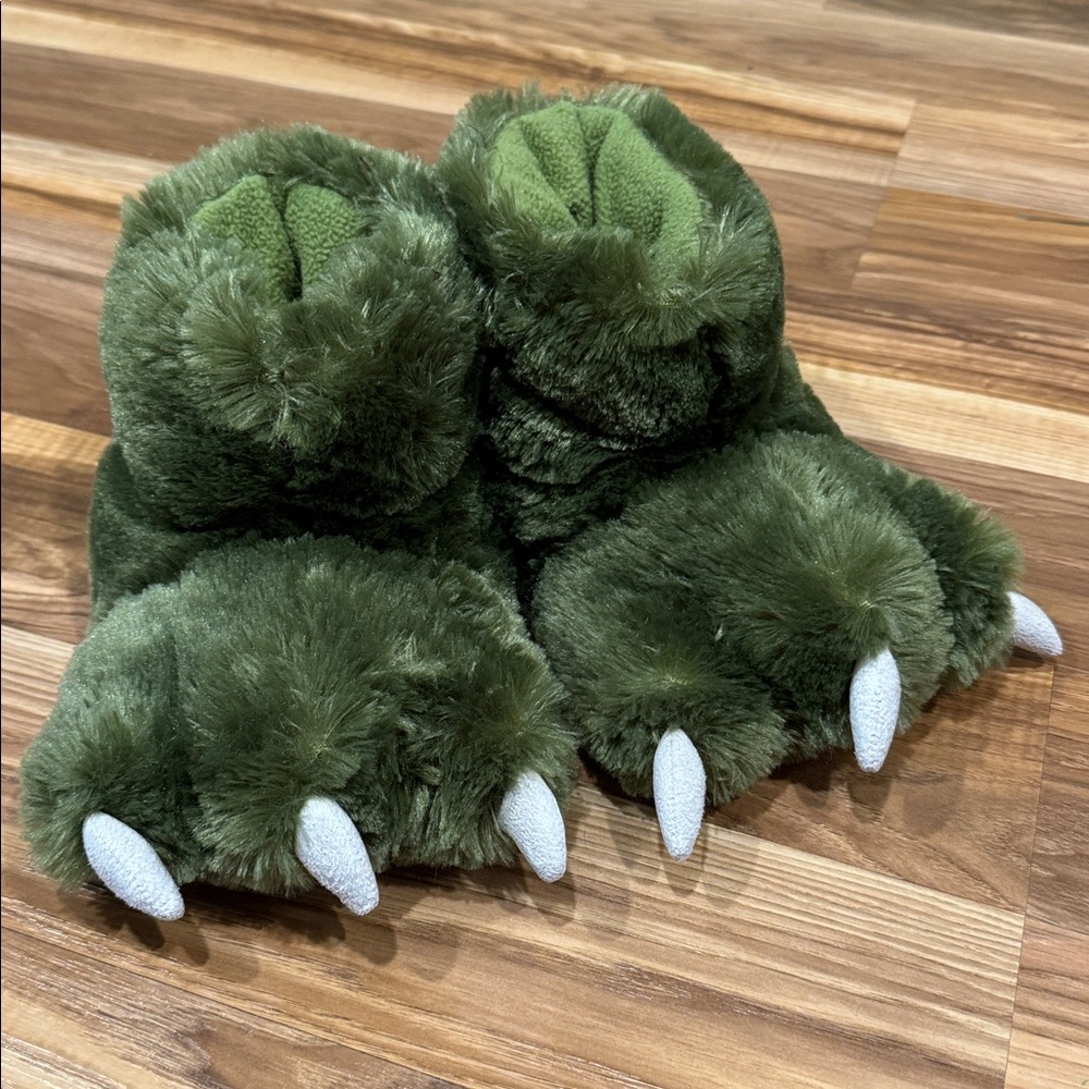 Lazy One Fuzzy Green Slippers